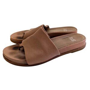 Eileen Fisher Womens Duet Tumbled Brown Leather Slip-On Slides Sandals Size 8